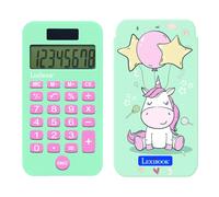Lexibook, Licorne, Calculatrice de Poche avec Couvercle de Protection, Fonctions Classiques et évoluées, à Piles et Solaire, Bleu/Rose, C45UNI
