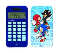 Lexibook, Sega Sonic The Hedgedog, Calculatrice de Poche avec Couvercle de Protection, Fonctions Classiques et évoluées, à Piles et Solaire, Bleu, C45SN