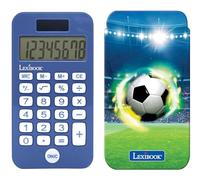 Lexibook, Calculatrice de Poche Football avec Couvercle de Protection, Fonctions Classiques et évoluées, à Piles et Solaire, Bleu, C45FO