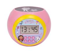 Lexibook, Gabby et la Maison Magique, Réveil-projecteur avec Fonction Alarme et répétition Snooze, veilleuse avec minuterie, écran LCD, à Piles, Rose, RL977GDHLXB