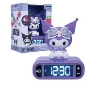 Lexibook, Kuromi, Réveil et Figurine veilleuse, Violet, RL800HK1LXB | Réveil Kuromi avec veilleuse 3D, écran LCD rétroéclairé, 6 alarmes, snooze et contrôle tactile