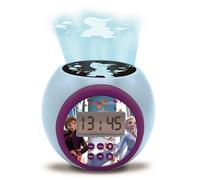 Lexibook, La Reine des Neiges Réveil Projecteur, RL977FZLXB | Projection au plafond, minuterie, écran LCD, snooze, sur pile, Bleu/Violet