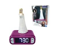 Lexibook, La Reine des Neiges Réveil Veilleuse, RL800FZLXB | Sons et mélodies, écran LCD rétroéclairé, lumineux, snooze, Bleu