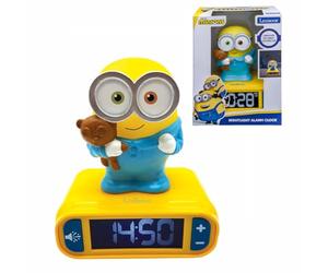 Lexibook, Les Minions Bob Réveil Veilleuse, RL800DESLXB | Sons et mélodies, écran LCD rétroéclairé, lumineux, snooze, Jaune/Bleu
