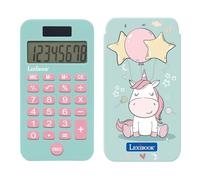 Lexibook, Licorne, Calculatrice de Poche avec Couvercle de Protection, Fonctions Classiques et évoluées, à Piles et Solaire, Bleu/Rose, C45UNILXB