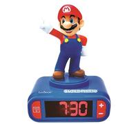 Lexibook, Mario Réveil Veilleuse, RL800NILXB | Sons et mélodies, écran LCD rétroéclairé, lumineux, snooze, Rouge/Bleu