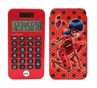 Lexibook Calculatrice de poche Miraculous Chat Noir – Fonctions classiques & évoluées, rouge/noir