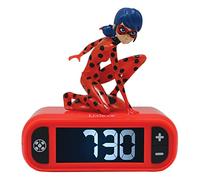 Lexibook, Miraculous Ladybug Chat Noir, Réveil Veilleuse Ladybug, Personnage Lumineux, Écran rétro-éclairé, Horloge, Snooze, Rouge, RL800MI