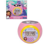 Lexibook, Gabby et la Maison Magique, Réveil-projecteur avec Fonction Alarme et répétition Snooze, veilleuse avec minuterie, écran LCD, à Piles, Rose, RL977GDH