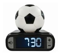 Lexibook, Football, Réveil Veilleuse Ballon de Foot, Figurine Lumineuse, Choix de 6 alarmes, 6 Effets sonores, Écran rétro-éclairé, Horloge, Snooze, Noir/Blanc, RL800FO