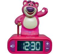 LEXIBOOK - Réveil veilleuse Lotso - Sons et mélodies, écran LCD rétro-éclairé et lumineux - Rouge, Blanc