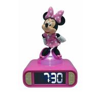 LEXIBOOK - Réveil veilleuse Minnie - Sons et mélodies, écran LCD rétro-éclairé et lumineux - Rose, Noir