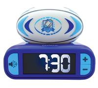 Lexibook Réveil-veilleuse RL800RG Ballon de rugby 3D - 6 effets sonores, LCD - Bleu/Blanc