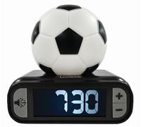 Lexibook, Soccer Balle Réveil Veilleuse, RL800FOLXB | Sons et mélodies, écran LCD rétroéclairé, lumineux, snooze, Noir