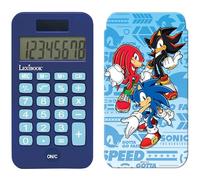 Lexibook, Sega Sonic The Hedgedog, Calculatrice de Poche avec Couvercle de Protection, Fonctions Classiques et évoluées, à Piles et Solaire, Bleu, C45SN