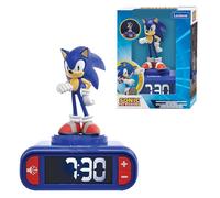 Lexibook, Sonic The Hedgehog, Réveil veilleuse Sonic, Sons et mélodies, Écran LCD rétro-éclairé, Lumineux, Snooze, Bleu, RL800SN