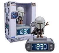 Lexibook, Star Wars, Réveil Sons Mandalorian, Gris, RL800SW1LXB | Figurine 3D lumineuse avec sons, écran LCD rétroéclairé, répétition d’alarme et indicateur de batterie.