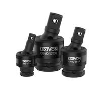 LEXIVON Cardan 1/2" 3/8" et 1/4" pour hoc ou cliquet embouts outils, qualité primium Cr-Mo Steel, fonctionnalité de rotation à 360° degrés très pratique (LX-113)