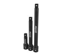 LEXIVON Jeu de 3 rallonges à douilles, 1/2" (12.5mm) Embout | outil douille extension, Prolongateur Cliquet, pour liquet Manuelle/Pneumatique | 75mm, 150mm, 200mm de long (LX-115)