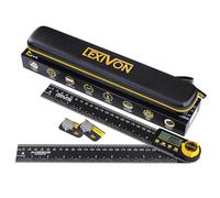 LEXIVON Rapporteur d'angle Numerique, Fausse Equerre Numerique en Aluminium, Jauge d'angle Multifonction de 250 mm, avec Grand Écran et Pochette Zippée Robuste (LX-DAF10)