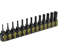 LEXIVON Set de 13 douilles à embouts étoilé Tamper Proof Torx, taille de sécurité T4, T5, T6, T7, T8, T9, T10, T15, T20, T25, T27, T30, T40 Tournevis Inviolable Bit, Hex Tige Embout (LX-301)