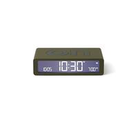 Lexon Flip Classic réveil Matin Lumineux, réversible avec Faces on Off et Fonction Snooze, à écran LCD et Lumière Tactile, Rechargeable par USB-C - Kaki