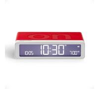 Lexon Flip Classic réveil Matin Lumineux, réversible avec Faces on Off et Fonction Snooze, à écran LCD et Lumière Tactile, Rechargeable par USB-C - Rouge Glossy