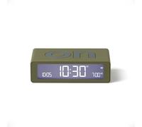 Lexon Flip Mini Réveil Matin de Voyage, Horloge numérique LED on/Off à luminosité réglable, Rechargeable et Tactile, idéal comme réveil de Chevet - Kaki