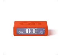 Lexon Flip Mini Réveil Matin de Voyage, Horloge numérique LED on/Off à luminosité réglable, Rechargeable et Tactile, idéal comme réveil de Chevet - Orange