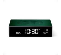 Lexon Flip Premium Réveil réversible et Rechargeable, à écran VA LCD, Faces on/Off, Snooze, Contrôle Tactile, en Aluminium - Vert Foncé