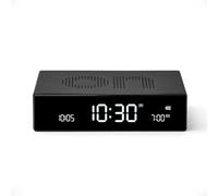 Lexon Flip Premium Réveil réversible et Rechargeable, à écran VA LCD, Faces on/Off, Snooze, Contrôle Tactile, en Aluminium - Noir