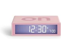 Lexon Flip+ réveil Matin Lumineux, réversible avec Faces on Off et Fonction Snooze, à écran LCD et Lumière Tactile, Radio controllé, en Gomme - Rose