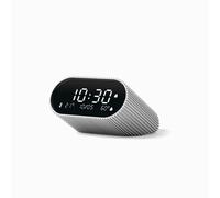 Lexon Ray Clock - Réveil Matin Design Aluminium | Horloge Numérique LCD | Thermomètre & Hygromètre | Rechargeable USB-C | 9 Mélodies & Sons Naturels - Anthracite