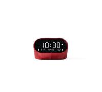 Lexon Ray Clock - Réveil Matin Design Aluminium | Horloge Numérique LCD | Thermomètre & Hygromètre | Rechargeable USB-C | 9 Mélodies & Sons Naturels - Rouge