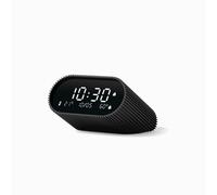 Lexon Ray Clock - Réveil Matin Design Aluminium | Horloge Numérique LCD | Thermomètre & Hygromètre | Rechargeable USB-C | 9 Mélodies & Sons Naturels - Noir