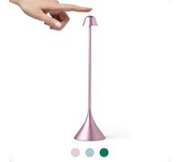 Lexon Steli Lampe de Table Design Tactile et Synchronisable, 9 couleurs LED & Luminosité Ajustable idéal pour chevet ou bureau, Rechargeable Sans Fil, luminaires Intérieur et Extérieur - Rose Pâle