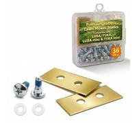 Leylve Lot de 36 lames de rechange pour Mammotion Luba, Luba 2, Luba 3, Yuka, Luba Mini et Yuka Mini, lames en acier inoxydable revêtue de titane de 0,9 mm avec vis, rondelles, boîte de rangement