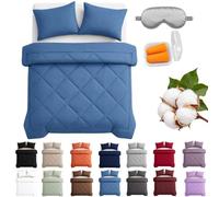 Leyof Couette Easy Sleep 2 en 1, 2027 Neu Couette Lunex Easy Sleep avec 2 Taies D’Oreiller, Douce et Respirante, Garnissage LéGer, Lavable en Machine, pour Toutes Les Saisons (Bleu,140×200 cm)