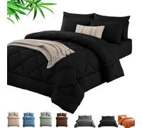 Leyof Couette Easy Sleep 2 en 1, Easy Sleep Couette avec 2 Taies d'oreiller, Microfibre Douce Et Respirante, Lavable en Machine, Convient à Toutes Les Saisons (Noir,220 x 240 cm)