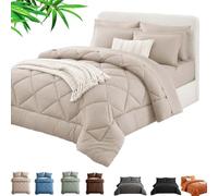 Leyof Couette Easy Sleep 2 en 1, Easy Sleep Couette avec 2 Taies d'oreiller, Microfibre Douce Et Respirante, Lavable en Machine, Convient à Toutes Les Saisons (Kaki,200 x 200 cm)