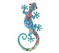 Lézard Décoratif En Métal Coloré Blue 12 X 24 Cm Multicolore