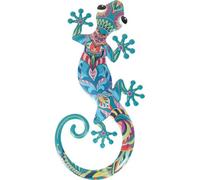 Lézard Décoratif En Métal Coloré Blue 21 X 46 Cm Multicolore