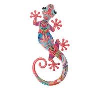 Lézard Décoratif En Métal Coloré Pink 21 X 45 Cm Multicolore