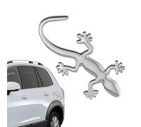Lézard Gecko 3D - Décoration Murale en Métal et Autocollant de Voiture - Badge Chromé - Protection de Carrosserie et Rayure - Protection Solaire