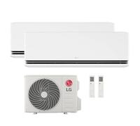 LG Climatiseur Double Split DualCool Deluxe WiFi 9000 + 9000 Btu Clim Dual Split avec Pompe à Chaleur Inverter, 2 Unités Intérieures et 1 Extérieure, Blanc
