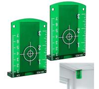 LgCiXli Cible Laser Magnétique Haute Visibilité | Pack de 2 Plaques de Visée pour Niveau Laser Rotatif et Croix | Précision de Nivellement Extérieur | Échelles CM et Pouces