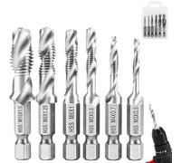 LgCiXli Coffret de Forets Taraudeurs HSS M3-M10 | Idéal pour Montage Industriel et Métallerie | Perçage et Taraudage en un Seul Passage | Queue Hexagonale 1/4" Anti-Corrosion