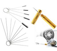 Lhbwhiz Kit d'outils de Nettoyage pour aérographe,Ensemble de Nettoyant pour Pistolet de pulvérisation en Acier Inoxydable avec Brosses et Aiguilles,Accessoires d'outils de buse de Nettoyant