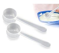 Lhbwhiz Lot de 2 cuillères doseuses transparentes avec graduation, peuvent contenir 5 g de poudre solide ou 10 ml de liquide, cuillère à cuillère pour poudre de protéines, café, lessive, cuisine.