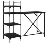 (lhc78f）Noir Bureau d'ordinateur avec étagères noir 120 x 47 x 109 cm - Fourniture de bureau - Design Moderne